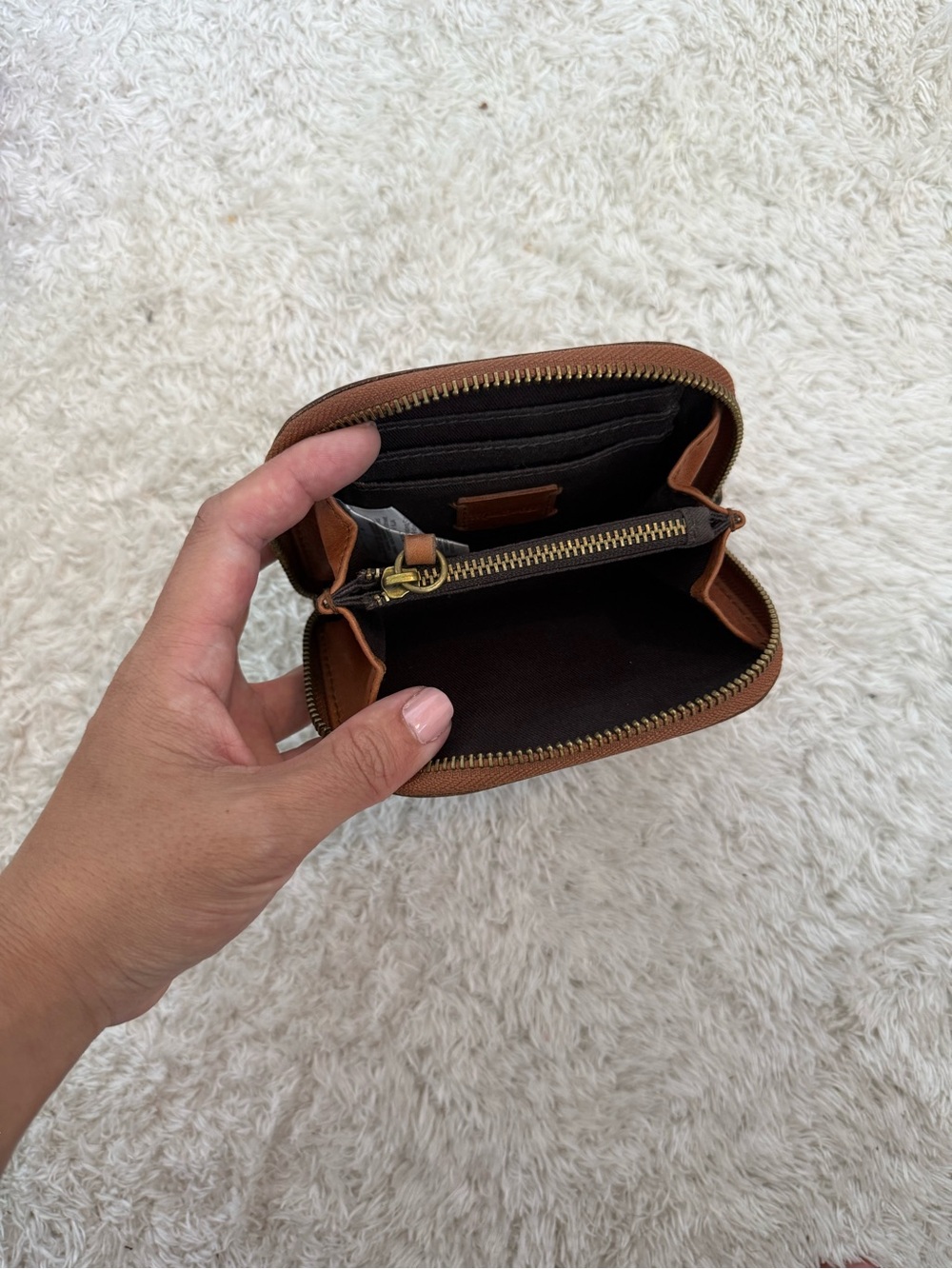Madewell Brown Leather Zip Card Holder - Picture 3 of 3